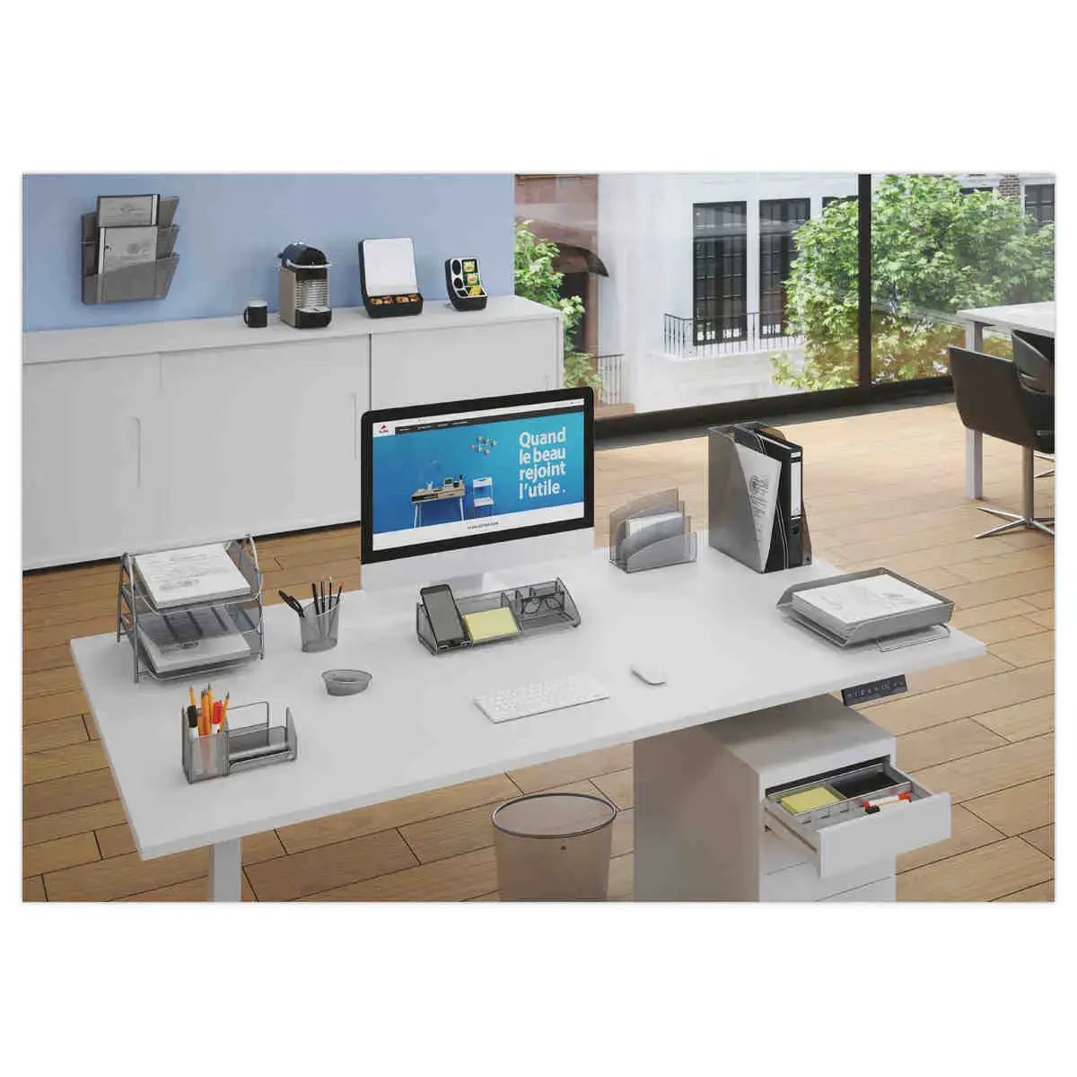 Porte-revues Mesh m&eacute;tal - gris - ALBA photo du produit