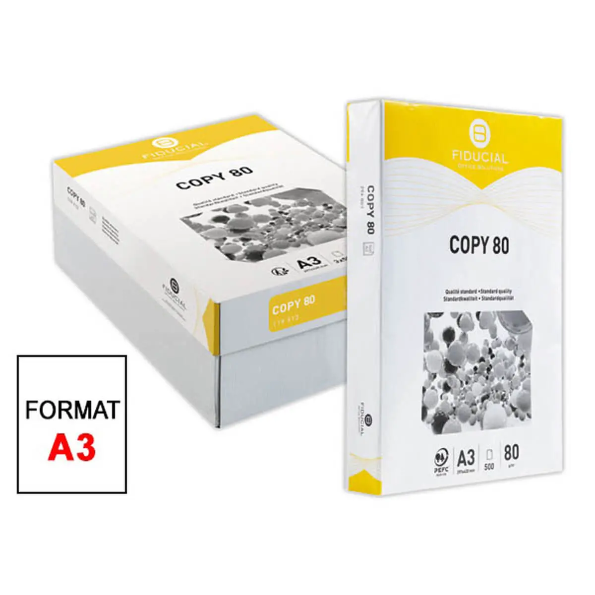 3 Ramettes de 500 feuilles A3 - 80G - COPY 80 - FIDUCIAL photo du produit
