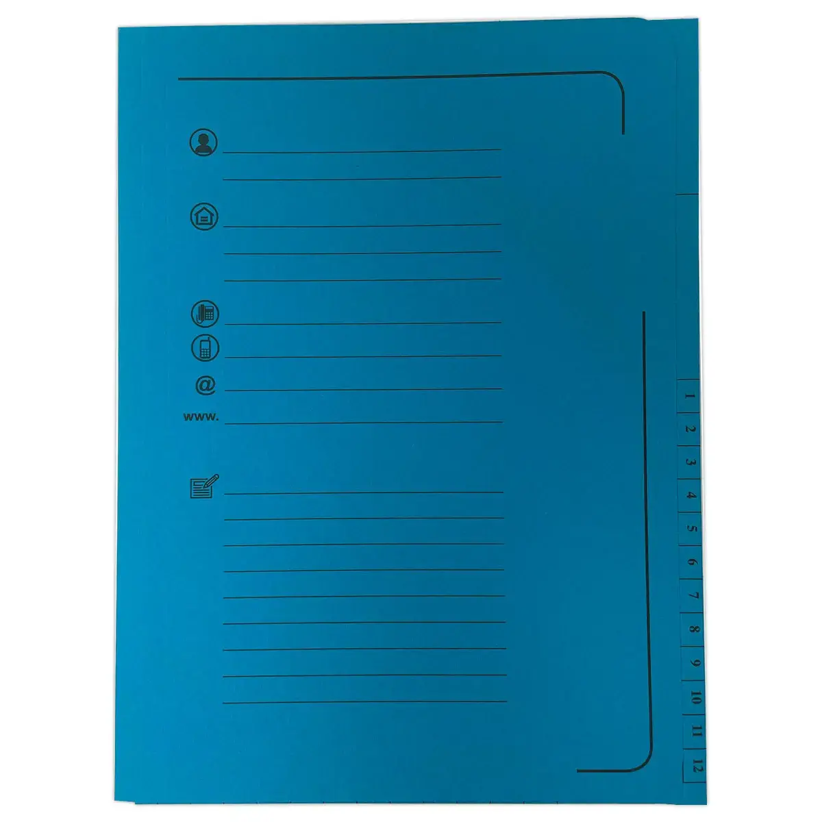 25 Chemises sous-dossier pastel - Bleu - Fiducial photo du produit