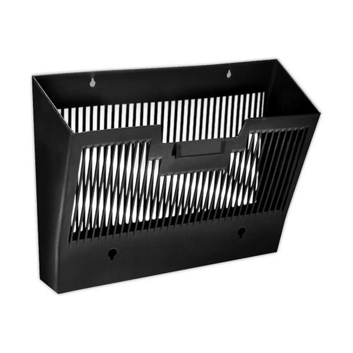 Corbeille murale magnétique avec porte-étiquettes - Noir - CEP photo du produit