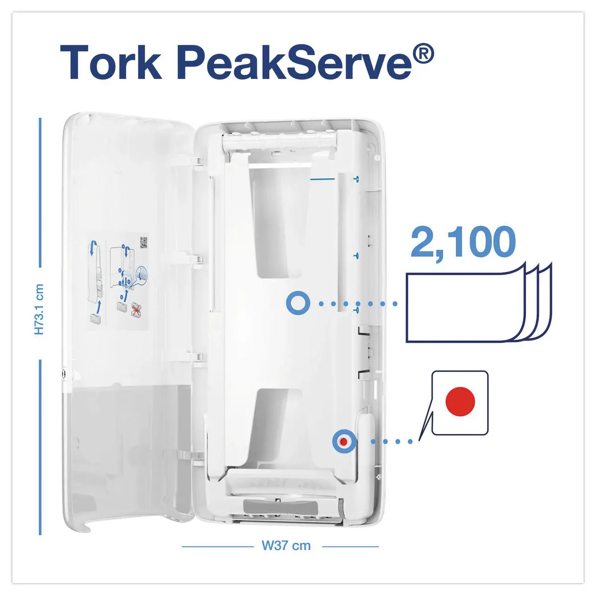 Distributeur pour essuie-mains Tork PeakServe - TORK photo du produit