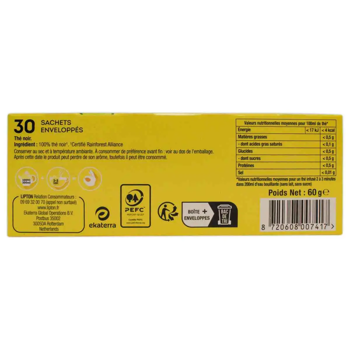 30 Sachets de th&eacute; LIPTON Yellow photo du produit