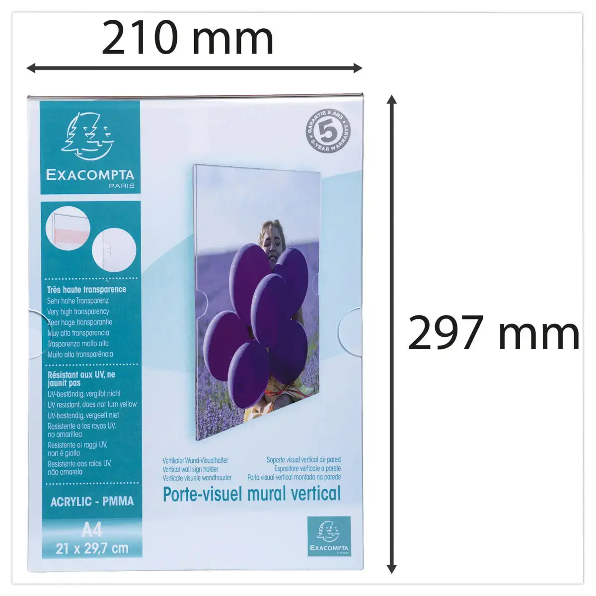 Porte-visuel vertical mural photo du produit