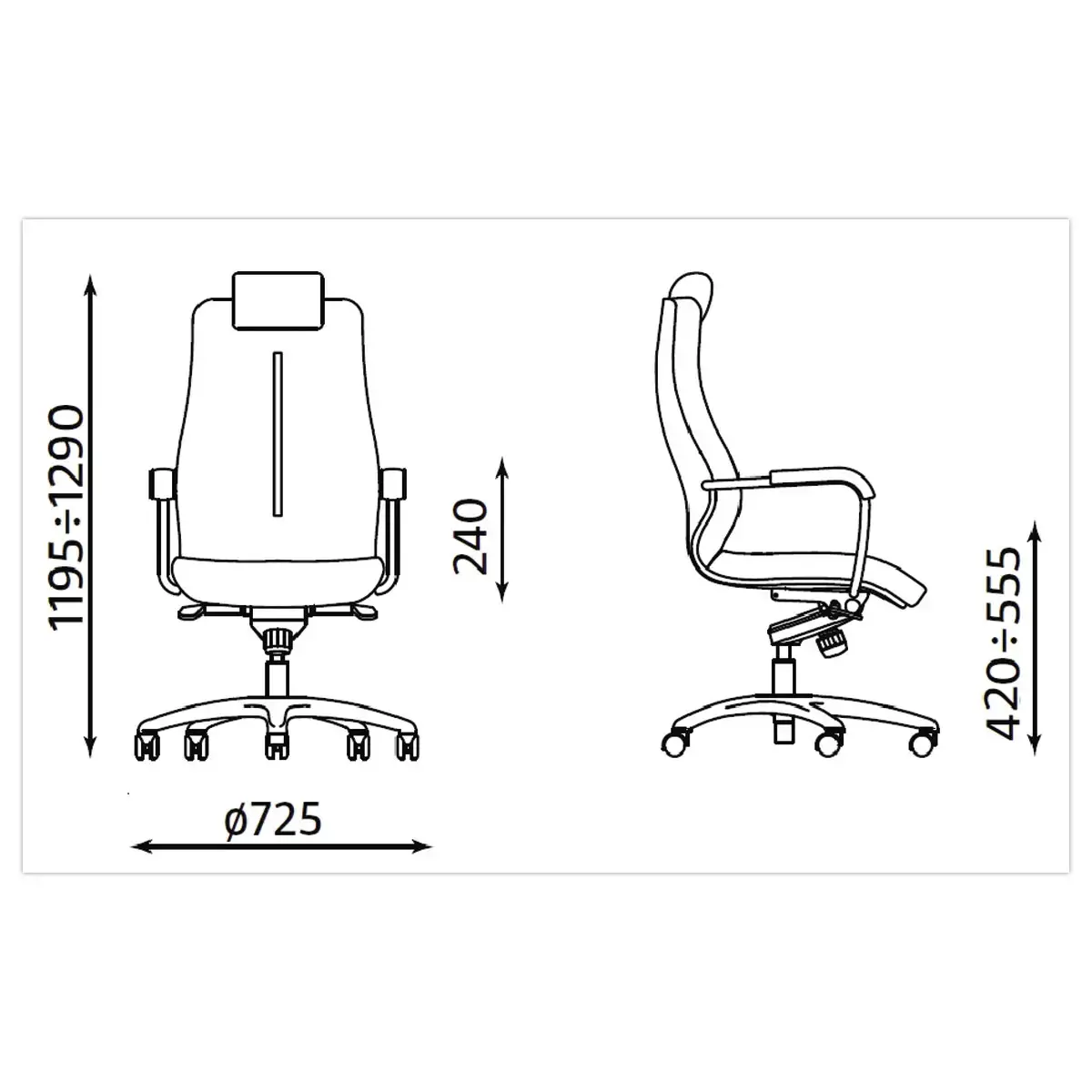 Fauteuil de bureau Sonata 24/24 H - Noir photo du produit