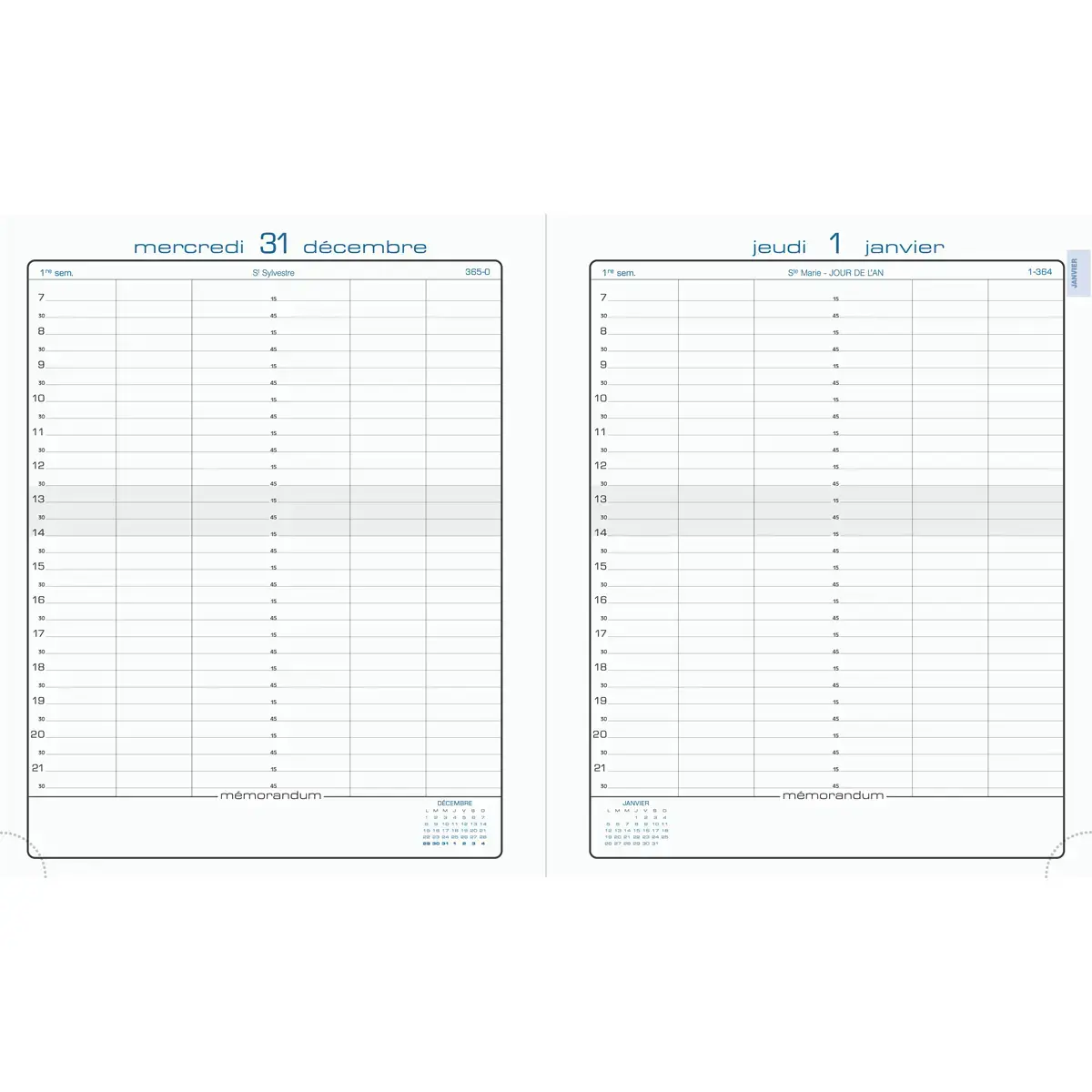 Agenda journalier  Barbara - 18x22,5 cm - Noir - Janvier &agrave; d&eacute;cembre - EXACOMPTA photo du produit