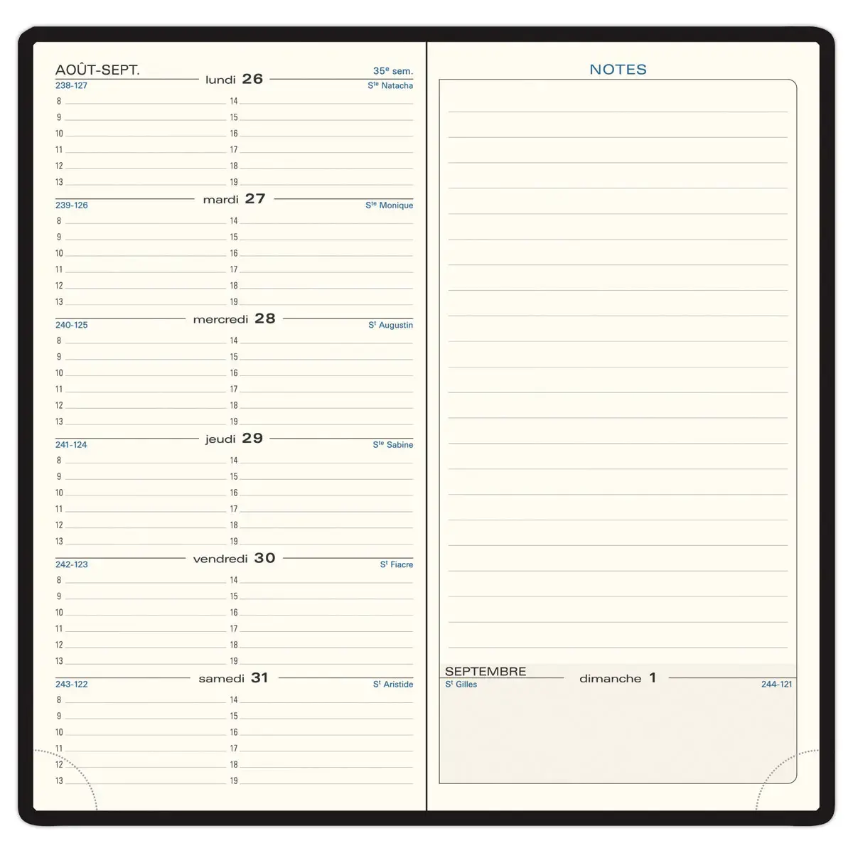 Agenda semainier Espace 17 -9x17,5 cm - Noir - Janvier à décembre - EXACOMPTA photo du produit