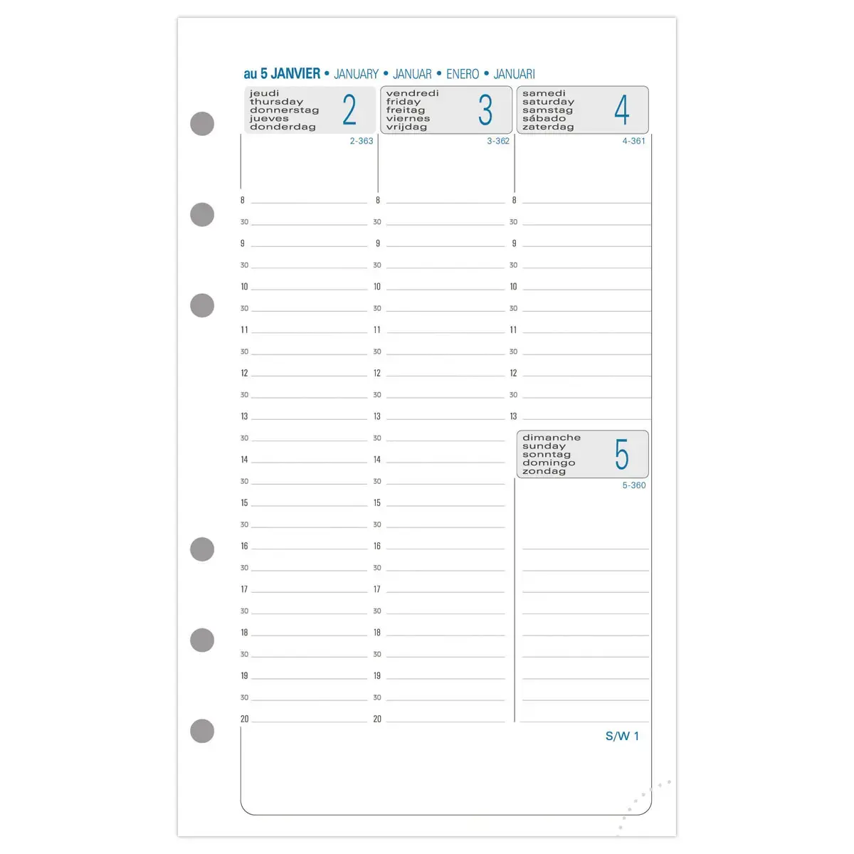 Recharge millésimée Exatime 17 - 10,5 x 17 cm - Septembre à décembre - EXACOMPTA photo du produit