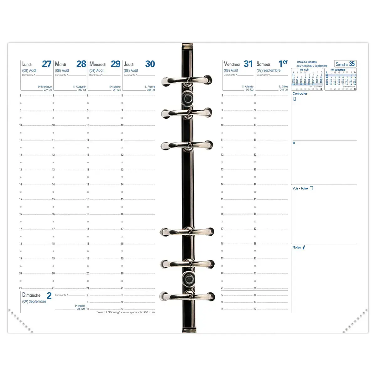 Recharge millésimée Exatime 14 - 10 x 17 cm - Septembre à décembre - QUO VADIS photo du produit