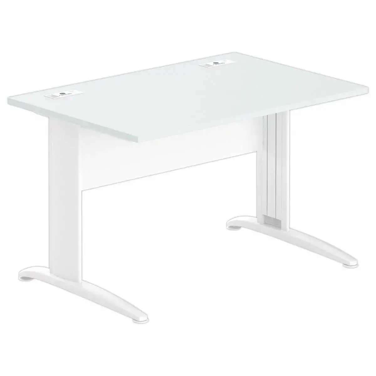 Bureau Buenos Aires - 120 x 80 cm - Plateau gris et pieds blancs - Fiducial photo du produit