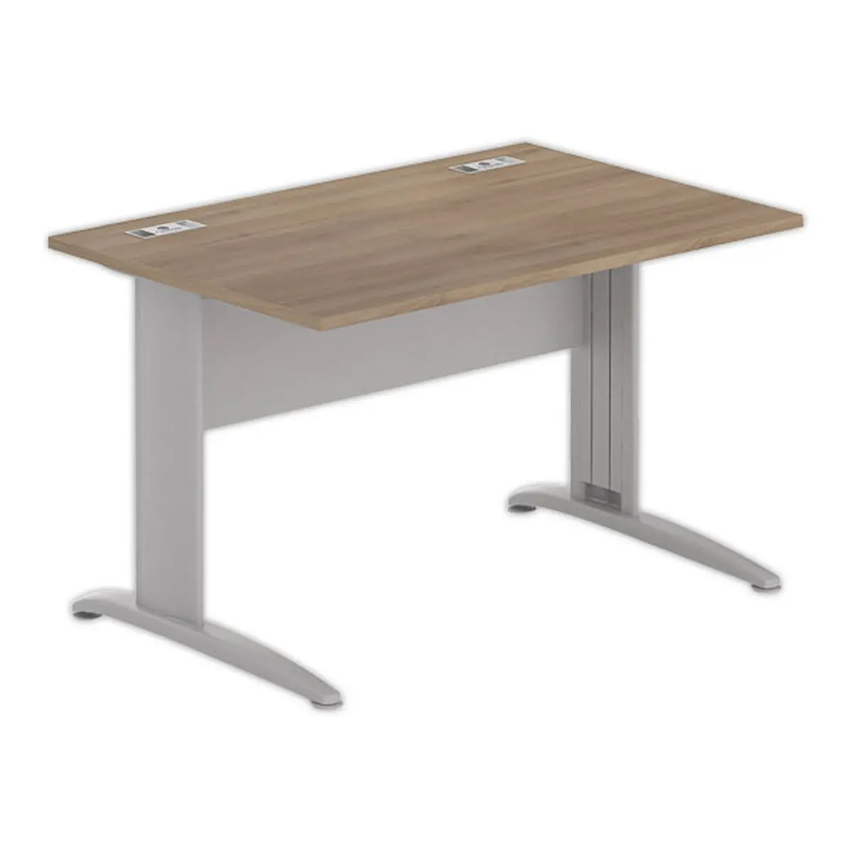 Bureau BUENOS AIRES - Plateau noyer et pieds aluminium - 120x80 cm photo du produit