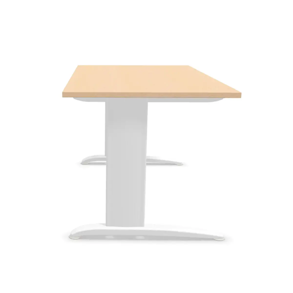 Bureau Buenos Aires - 140 x 80 cm - Plateau h&ecirc;tre et pieds blancs - Fiducial photo du produit
