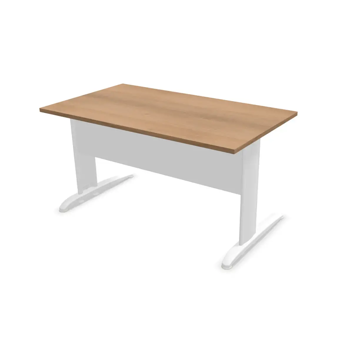 Bureau Buenos Aires - 140 x 80 cm - Plateau noyer et pieds blancs - Fiducial photo du produit