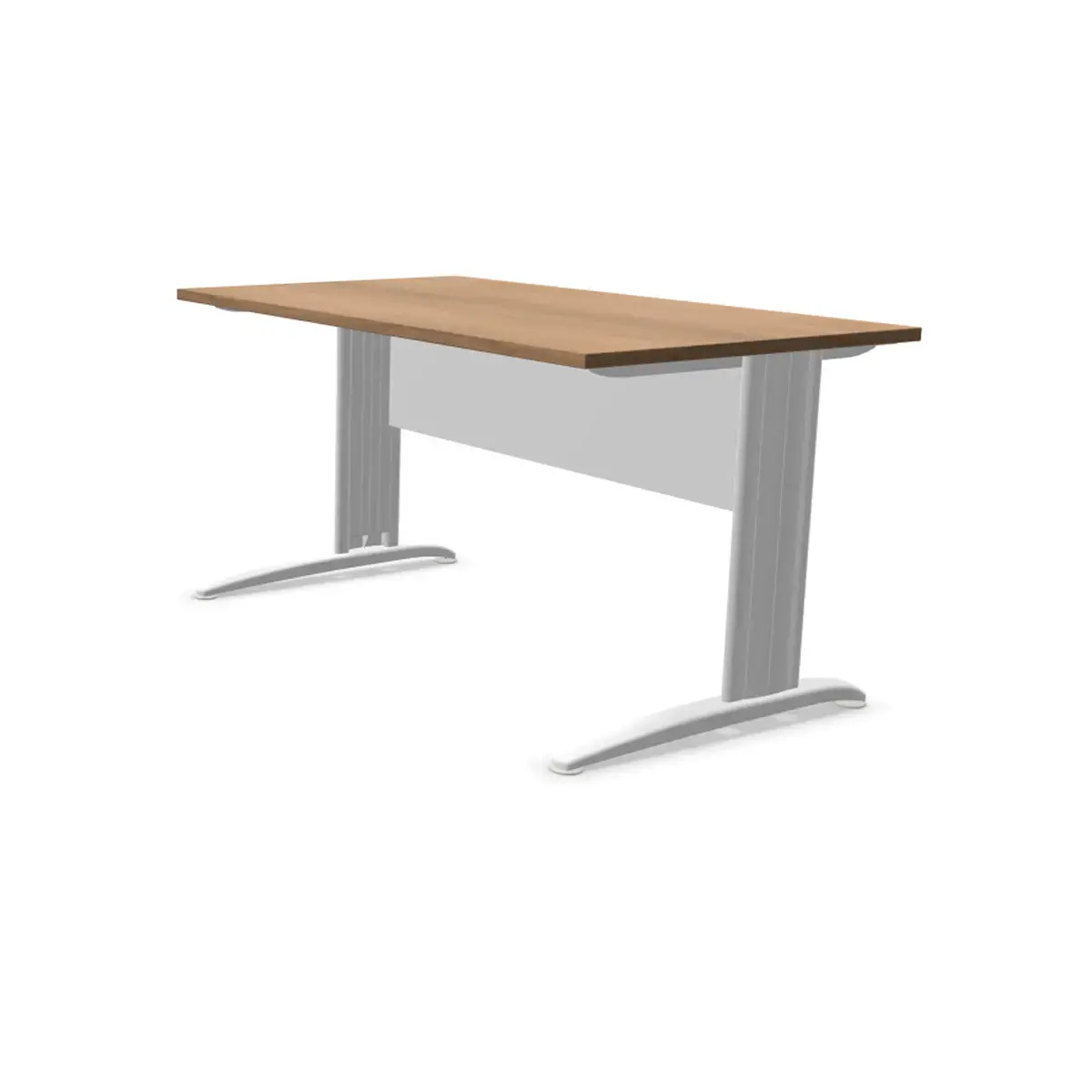 Bureau Buenos Aires - 140 x 80 cm - Plateau noyer et pieds blancs - Fiducial photo du produit