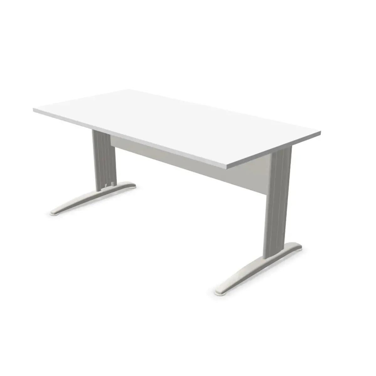Bureau BUENOS AIRES - Plateau blanc et pieds alu - 160 x 80 cm - Fiducial photo du produit