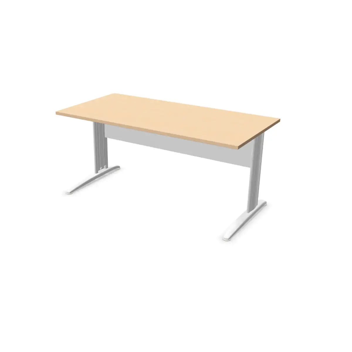 Bureau BUENOS AIRES - Plateau hêtre et pieds blancs - 160 x 80 cm - Fiducial photo du produit