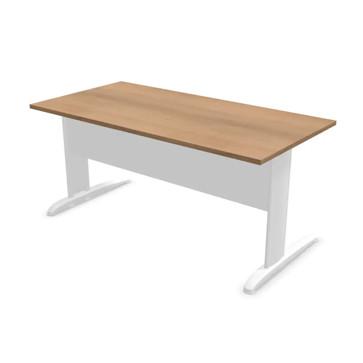 Bureau Buenos Aires - 160 x 80 cm - Plateau noyer et pieds blancs - Fiducial photo du produit