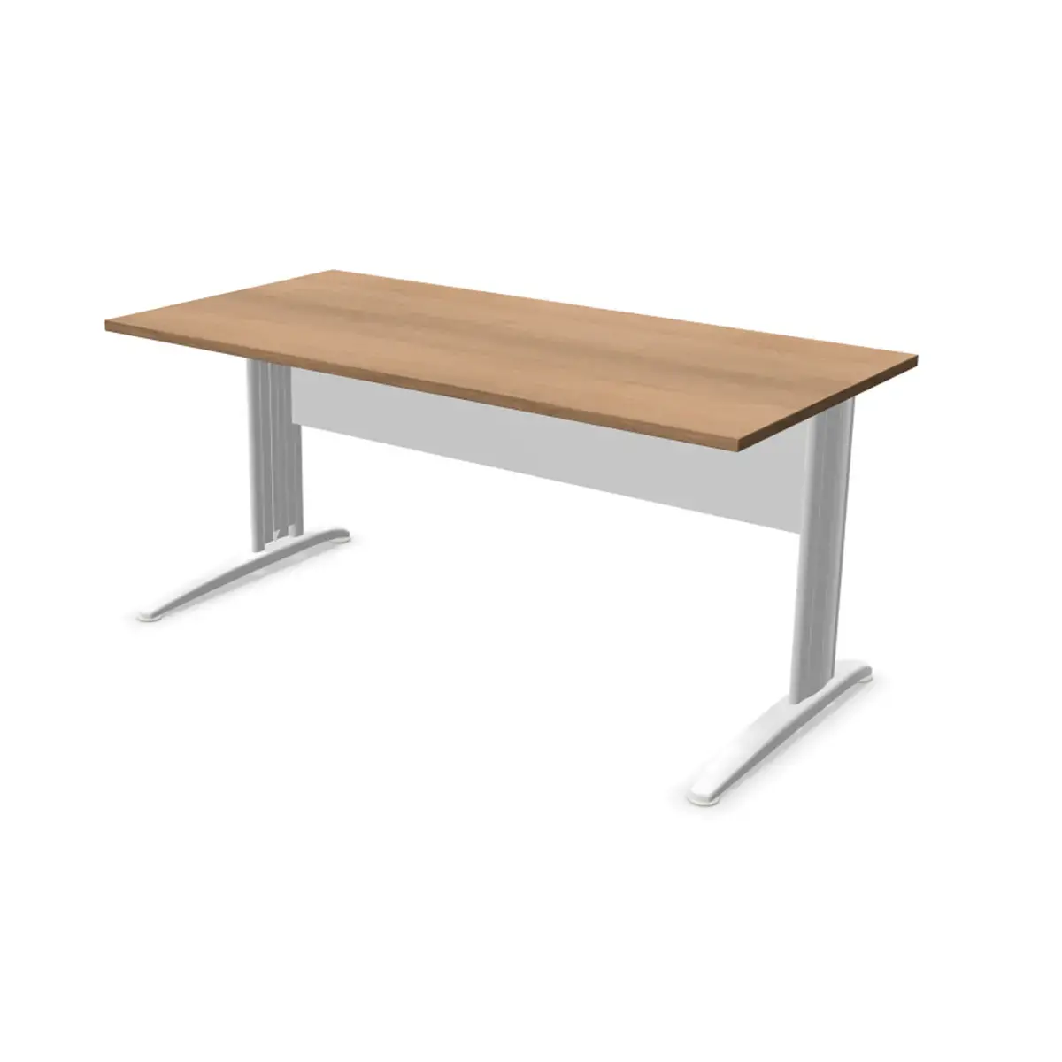 Bureau Buenos Aires - 160 x 80 cm - Plateau noyer et pieds blancs - Fiducial photo du produit