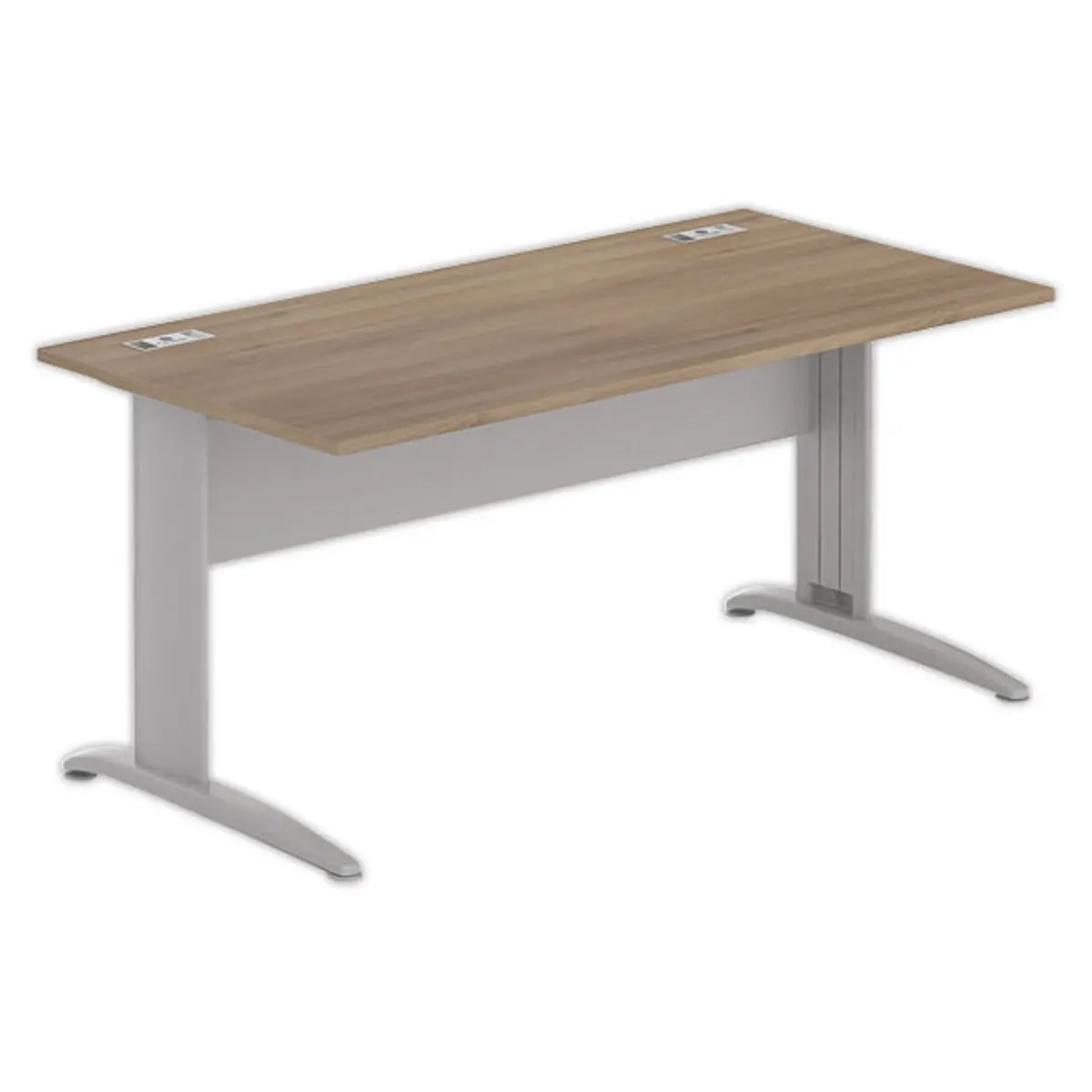 Bureau Buenos Aires - Plateau noyer et pieds alu - 160 x 80 cm - FIDUCIAL photo du produit