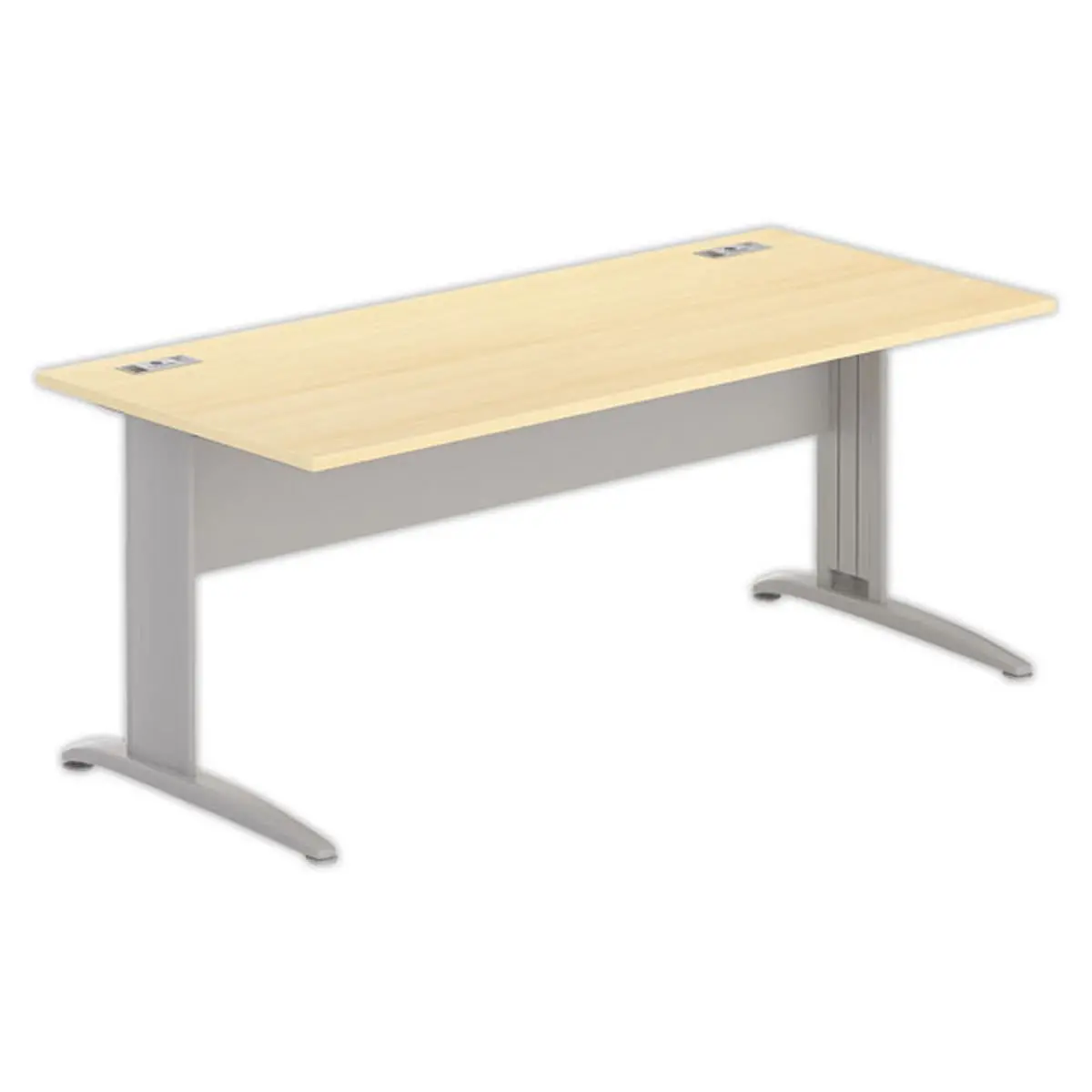 Bureau Buenos Aires - 180 x 80 cm - Plateau hêtre pieds alu - FIDUCIAL photo du produit