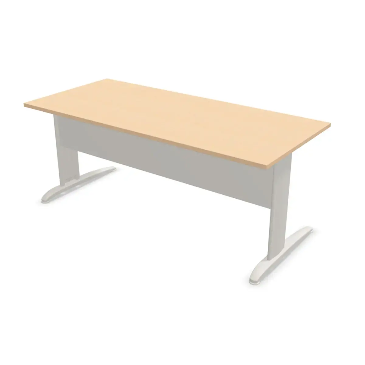 Bureau Buenos Aires - 180 x 80 cm - Plateau hêtre pieds alu - Fiducial photo du produit