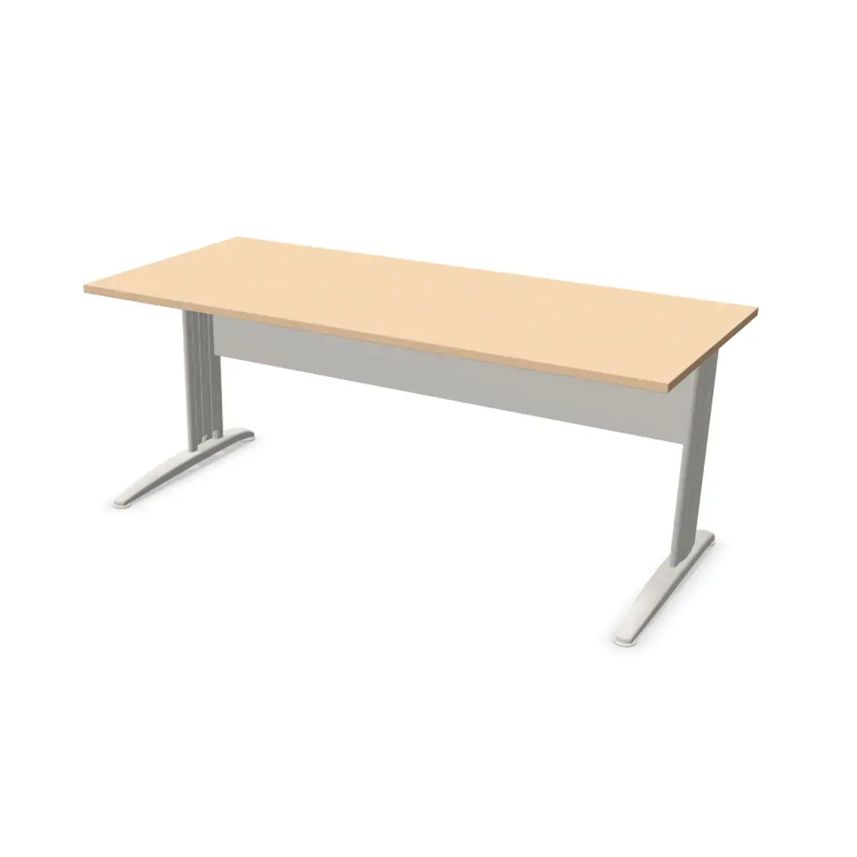 Bureau Buenos Aires - 180 x 80 cm - Plateau hêtre pieds alu - Fiducial photo du produit
