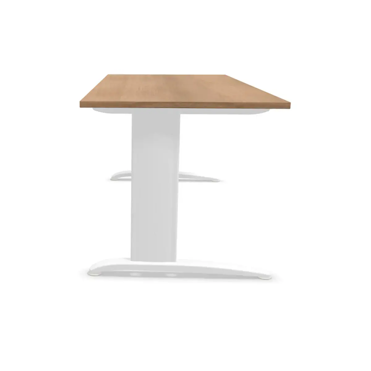 Bureau Buenos Aires - 180 x 80 cm - Plateau noyer et pieds blancs - Fiducial photo du produit