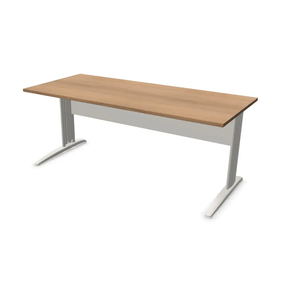 Bureau Buenos Aires - Plateau noyer et pieds aluminium - 180x80 cm photo du produit