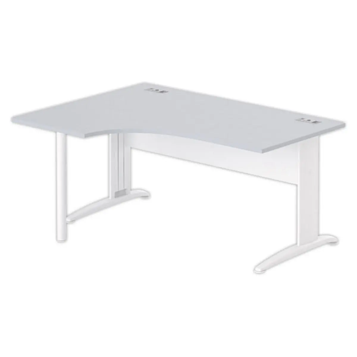 Bureau BUENOS AIRES compact retour à gauche gris/blanc, L160 photo du produit