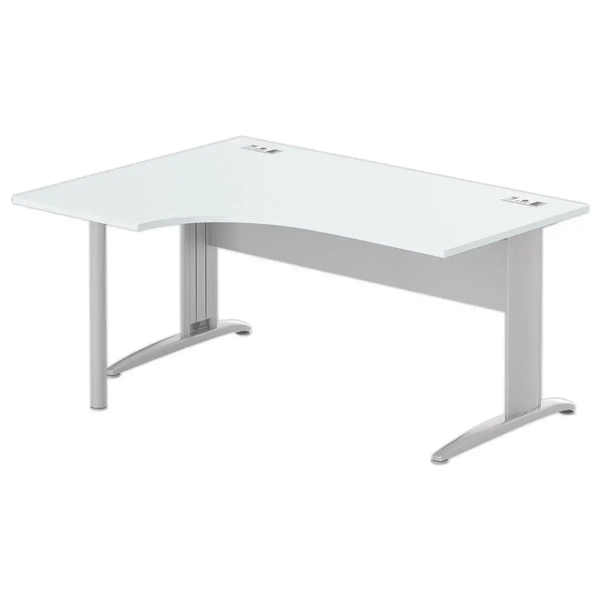 Bureau BUENOS AIRES compact retour &agrave; gauche gris/alu, L160 photo du produit