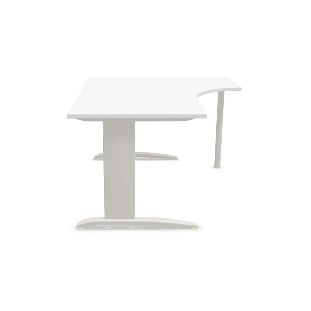 Bureau BUENOS AIRES compact retour à droite blanc/alu, L160 photo du produit