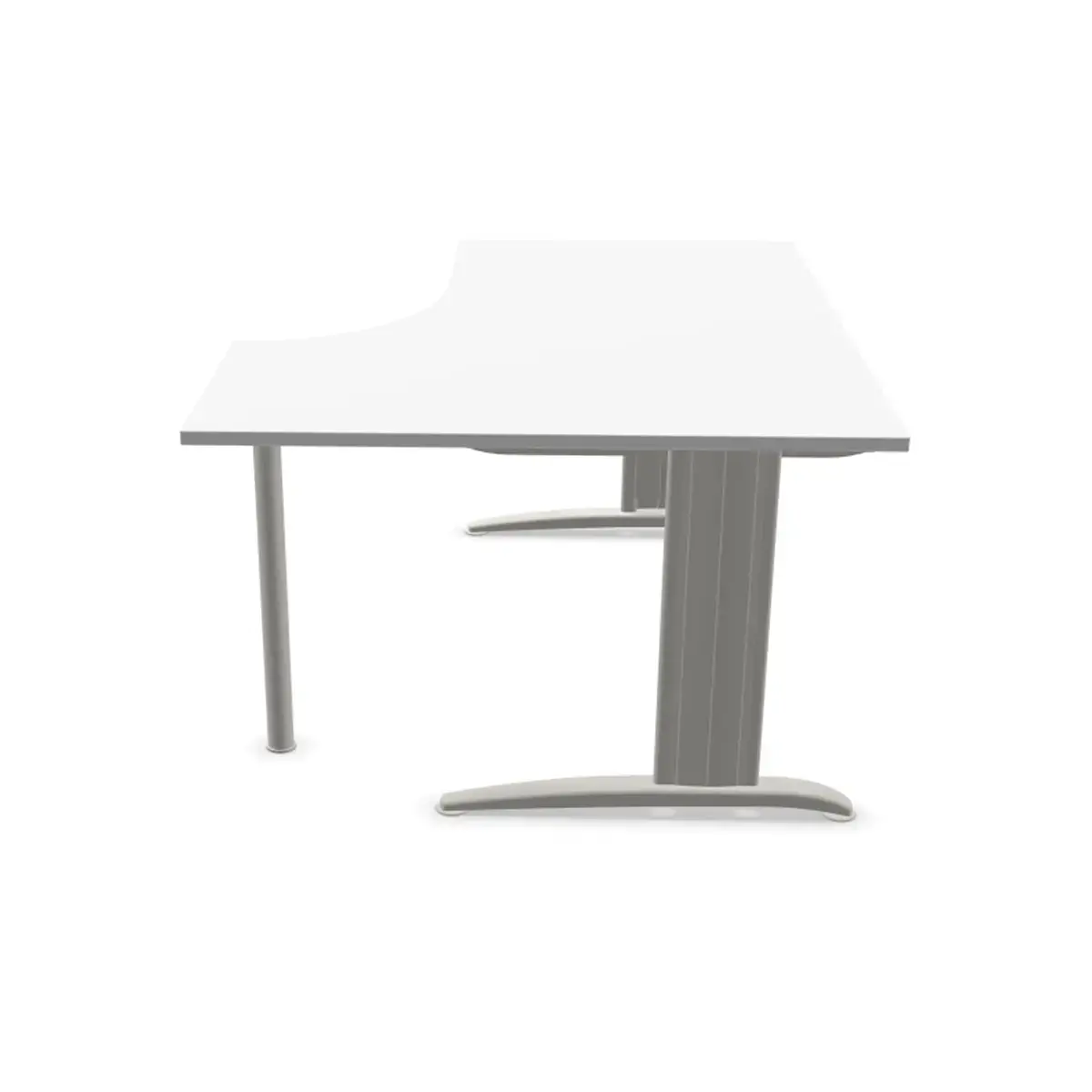 Bureau BUENOS AIRES compact retour à droite blanc/alu, L160 photo du produit