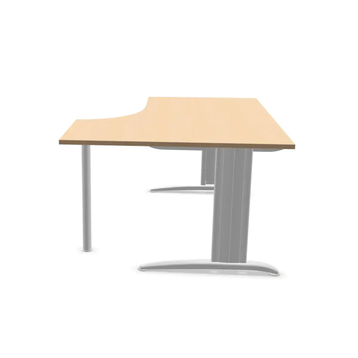 Bureau BUENOS AIRES compact retour &agrave; droite h&ecirc;tre/blanc, L160 photo du produit
