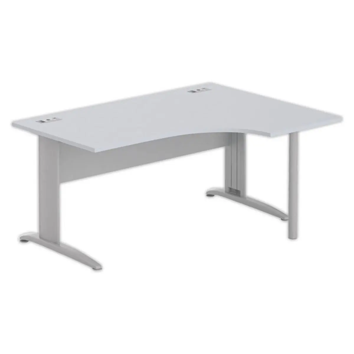 Bureau BUENOS AIRES compact retour &agrave; droite gris/alu, L160 photo du produit