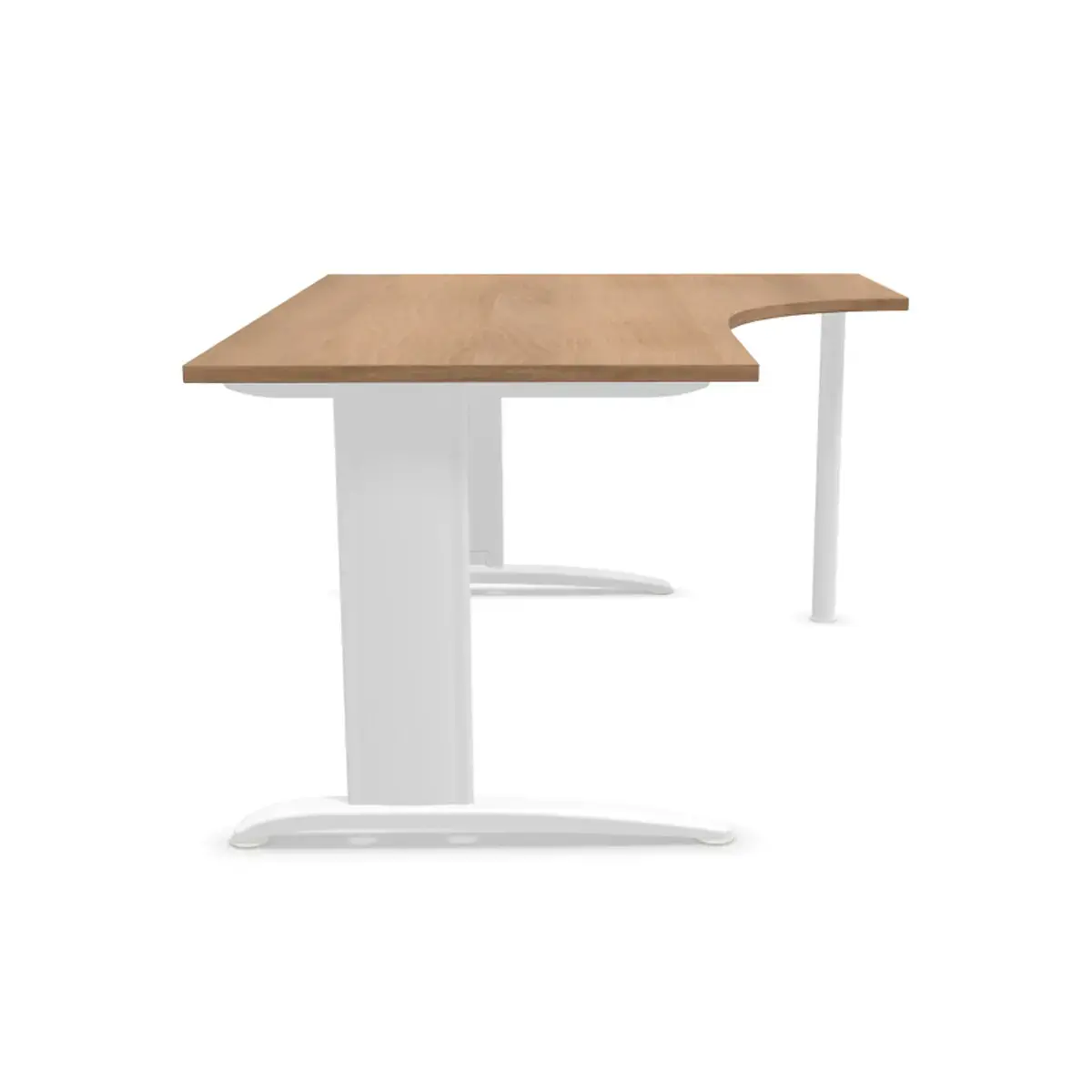 Bureau BUENOS AIRES compact retour à droite noyer/blanc, L160 photo du produit