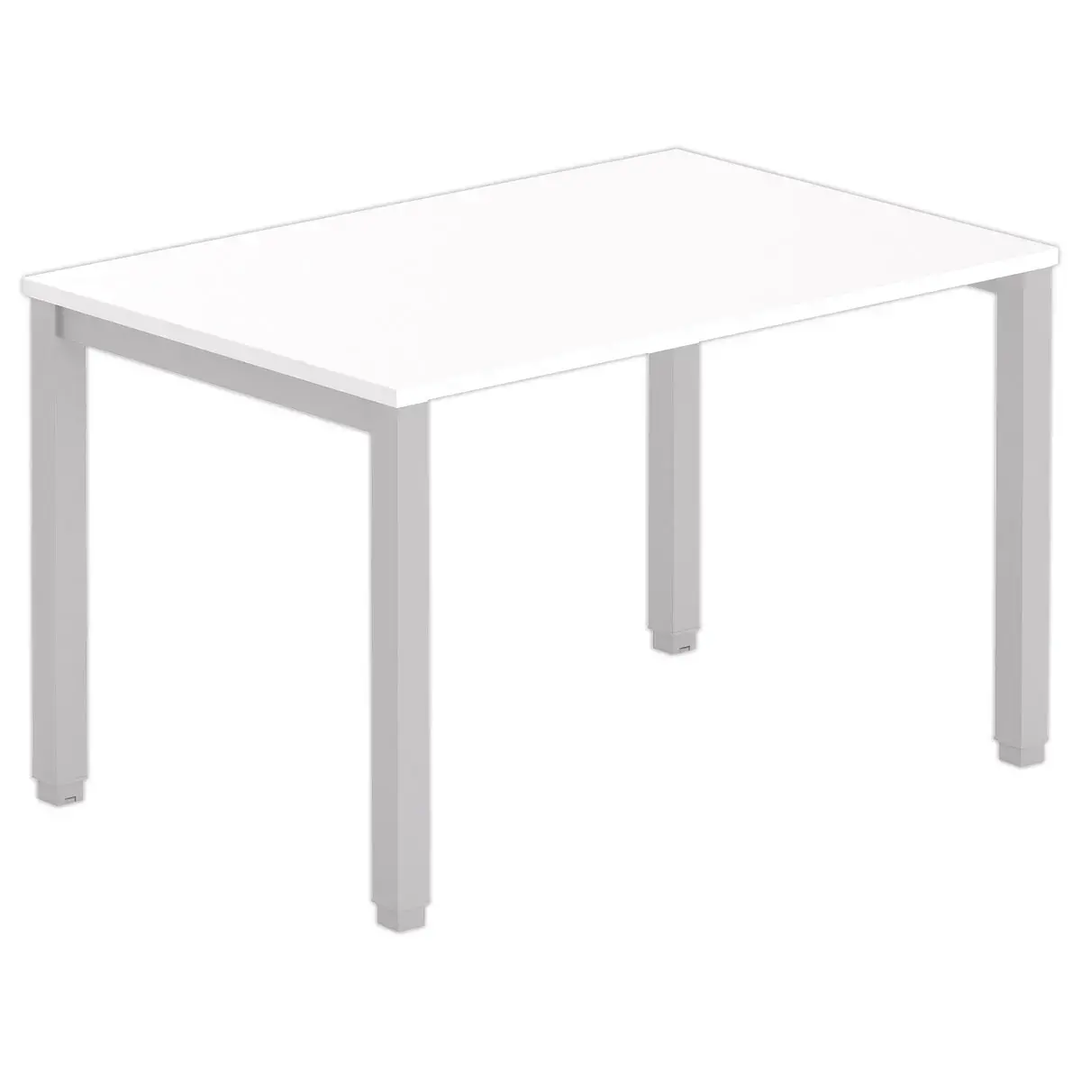 Bureau BRUXELLES 120 x 80 blanc - pieds aluminium photo du produit