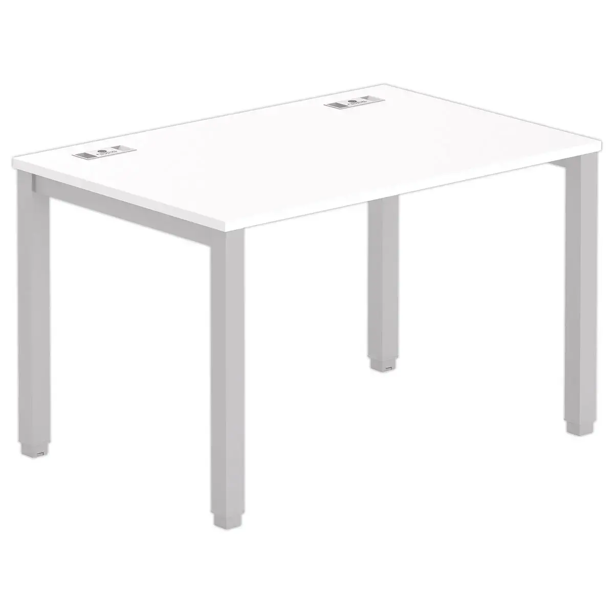 Bureau BRUXELLES 120 x 80 blanc - pieds aluminium photo du produit