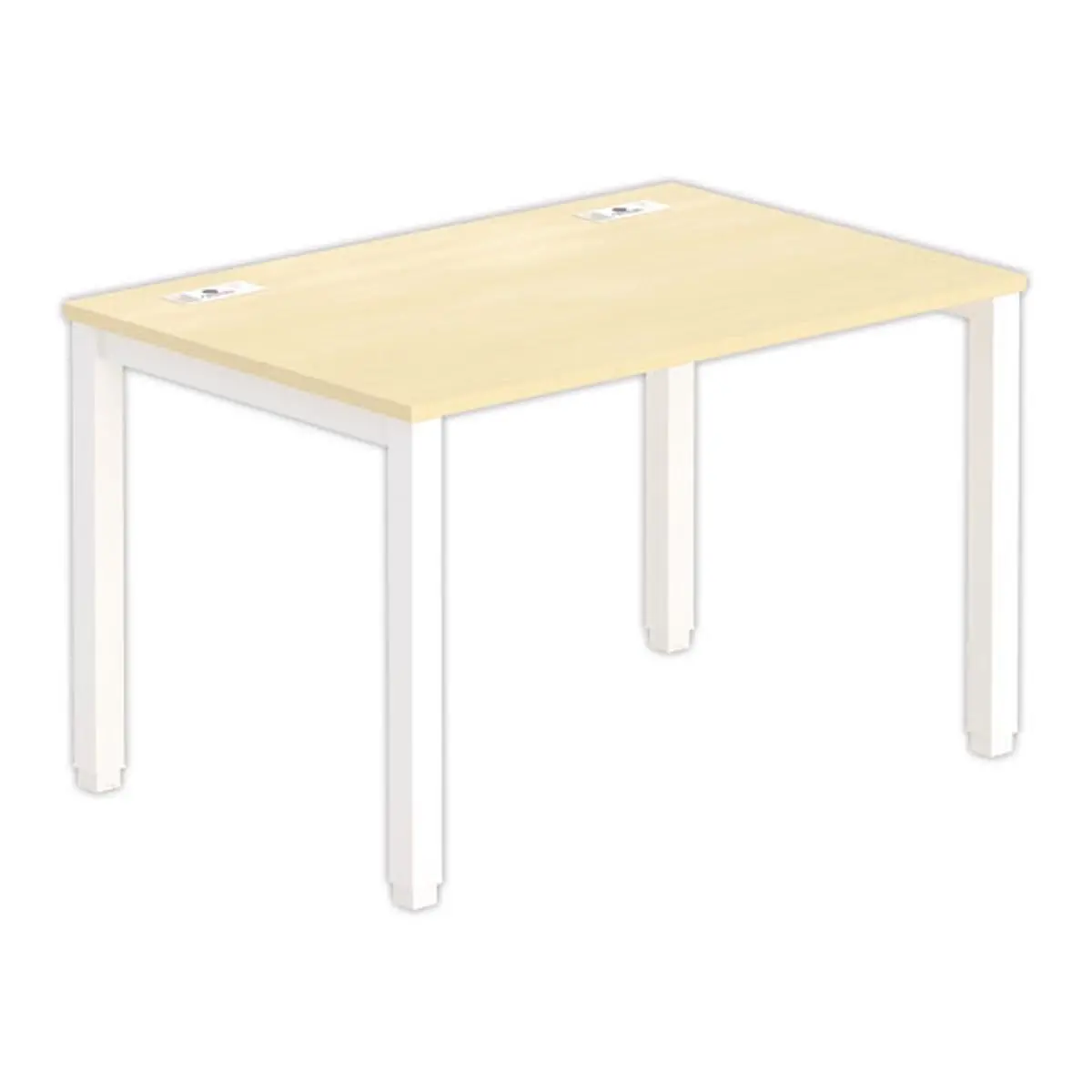 Bureau BRUXELLES 120 x 80 h&ecirc;tre - pieds blancs photo du produit