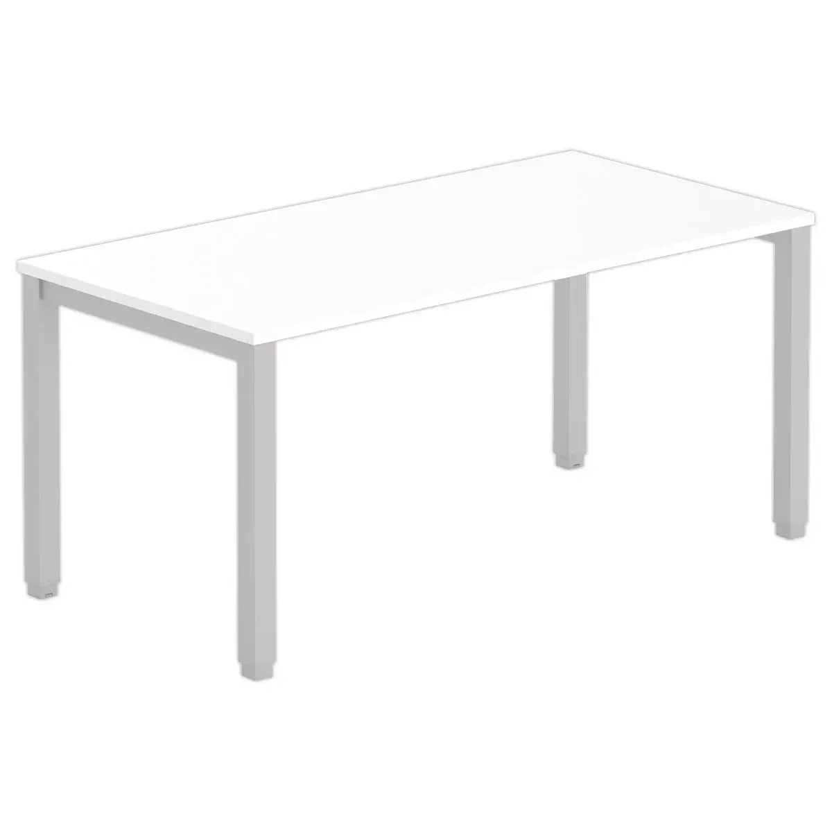 Bureau BRUXELLES 160 x 80 blanc - pieds aluminium photo du produit