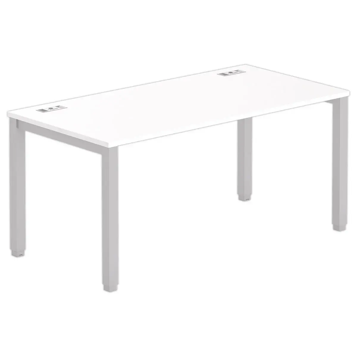 Bureau BRUXELLES 160 x 80 blanc - pieds aluminium photo du produit