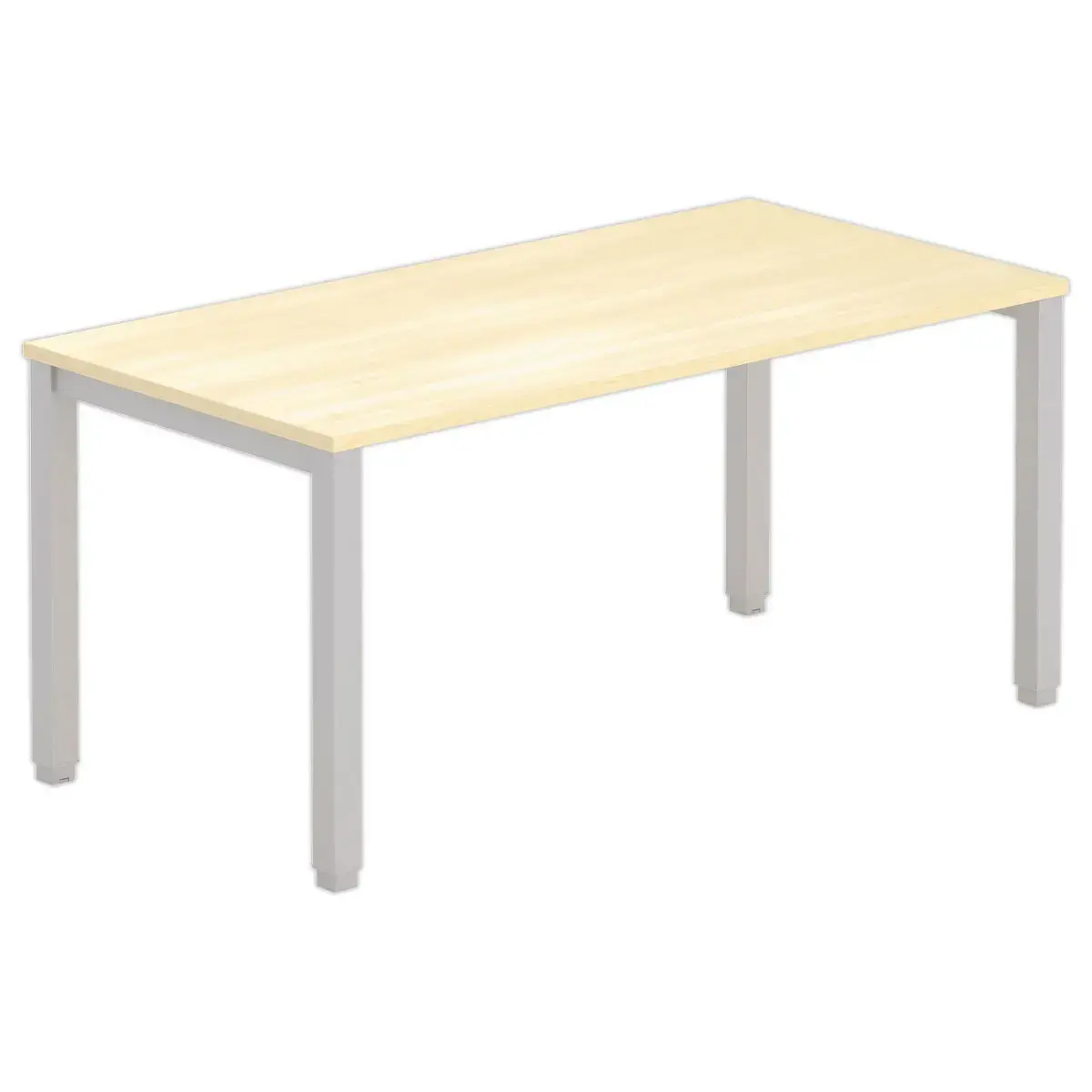 Bureau BRUXELLES 160 x 80 h&ecirc;tre - pieds aluminium photo du produit