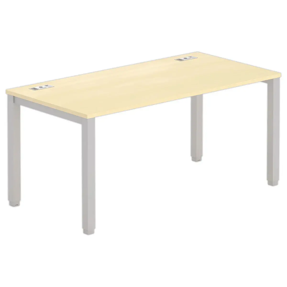 Bureau BRUXELLES 160 x 80 h&ecirc;tre - pieds aluminium photo du produit