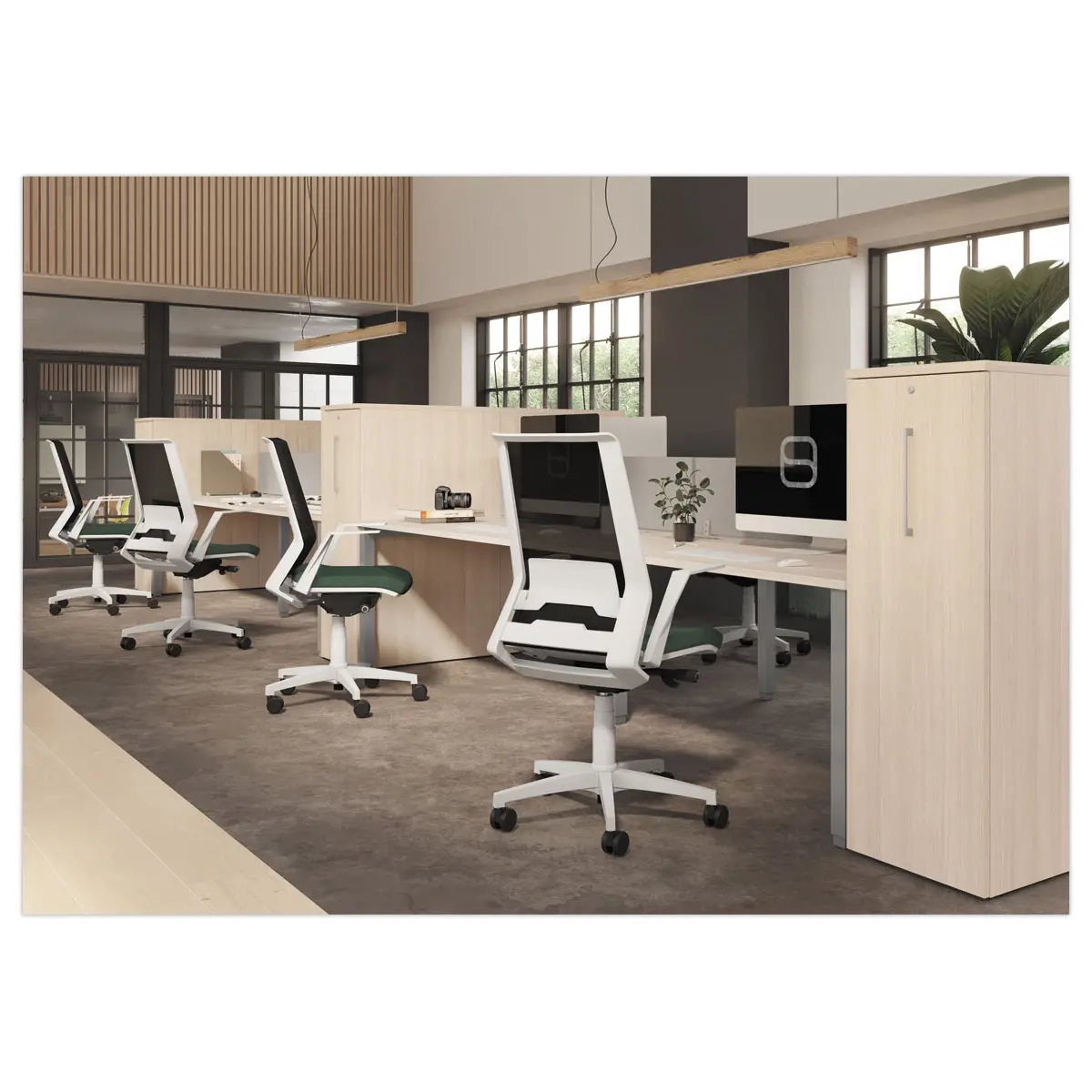 Bureau BRUXELLES 160 x 80 gris - piedsblancs photo du produit