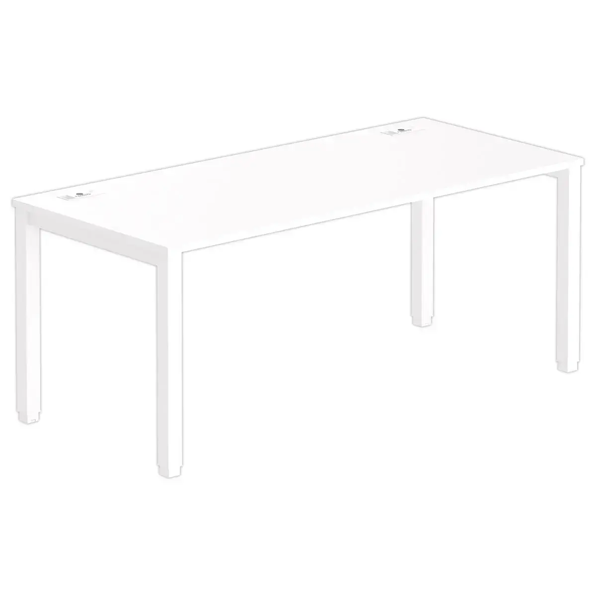 Bureau BRUXELLES 180 x 80 blanc - pieds blancs photo du produit