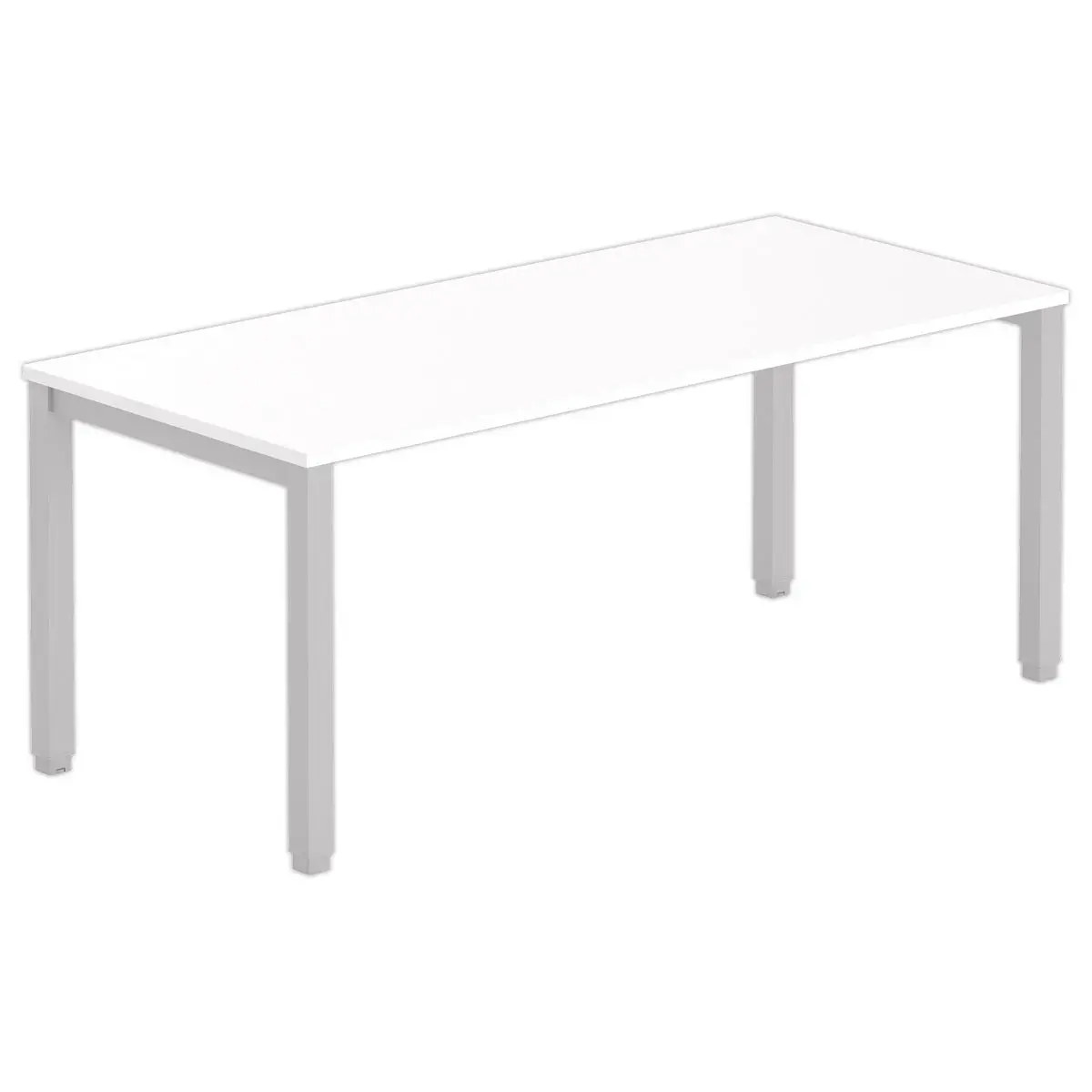 Bureau BRUXELLES 180 x 80 blanc - pieds aluminium photo du produit