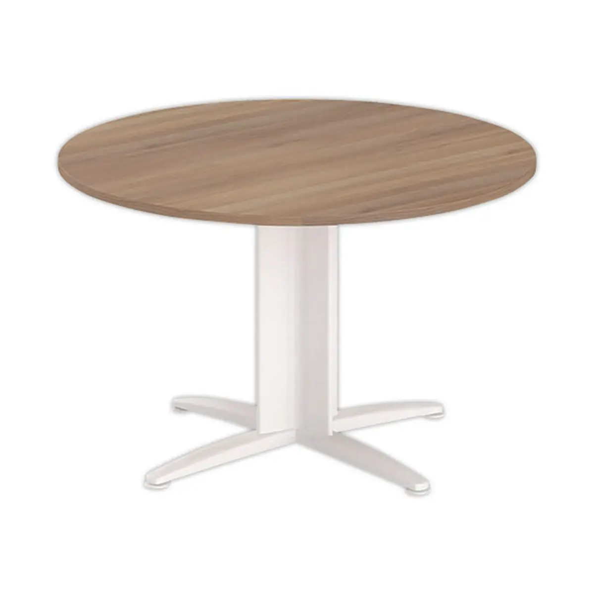 Table réunion ronde diam. 116cm noyer/blanc photo du produit
