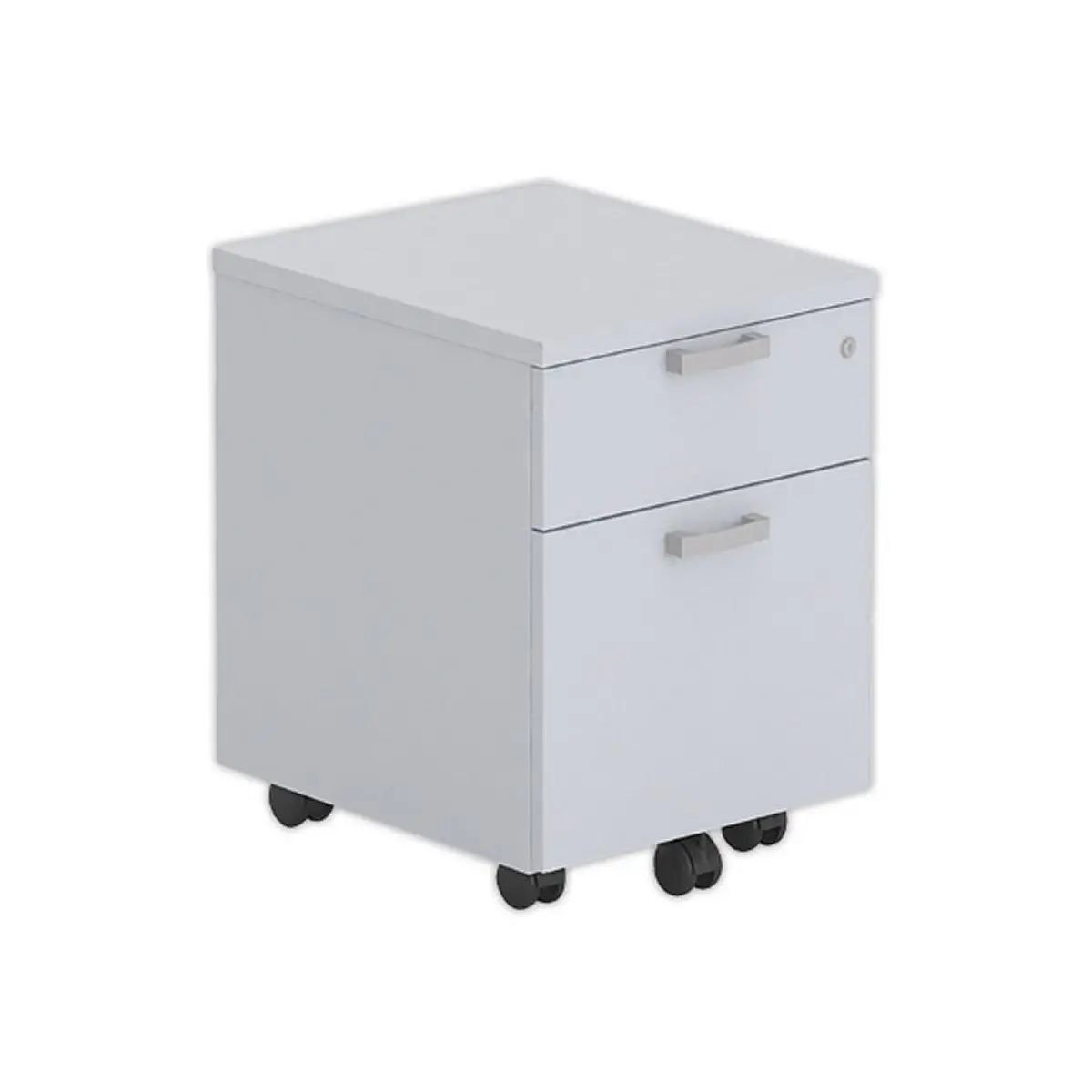 Caisson mobile 2 tiroirs avec  plumier - Gris photo du produit