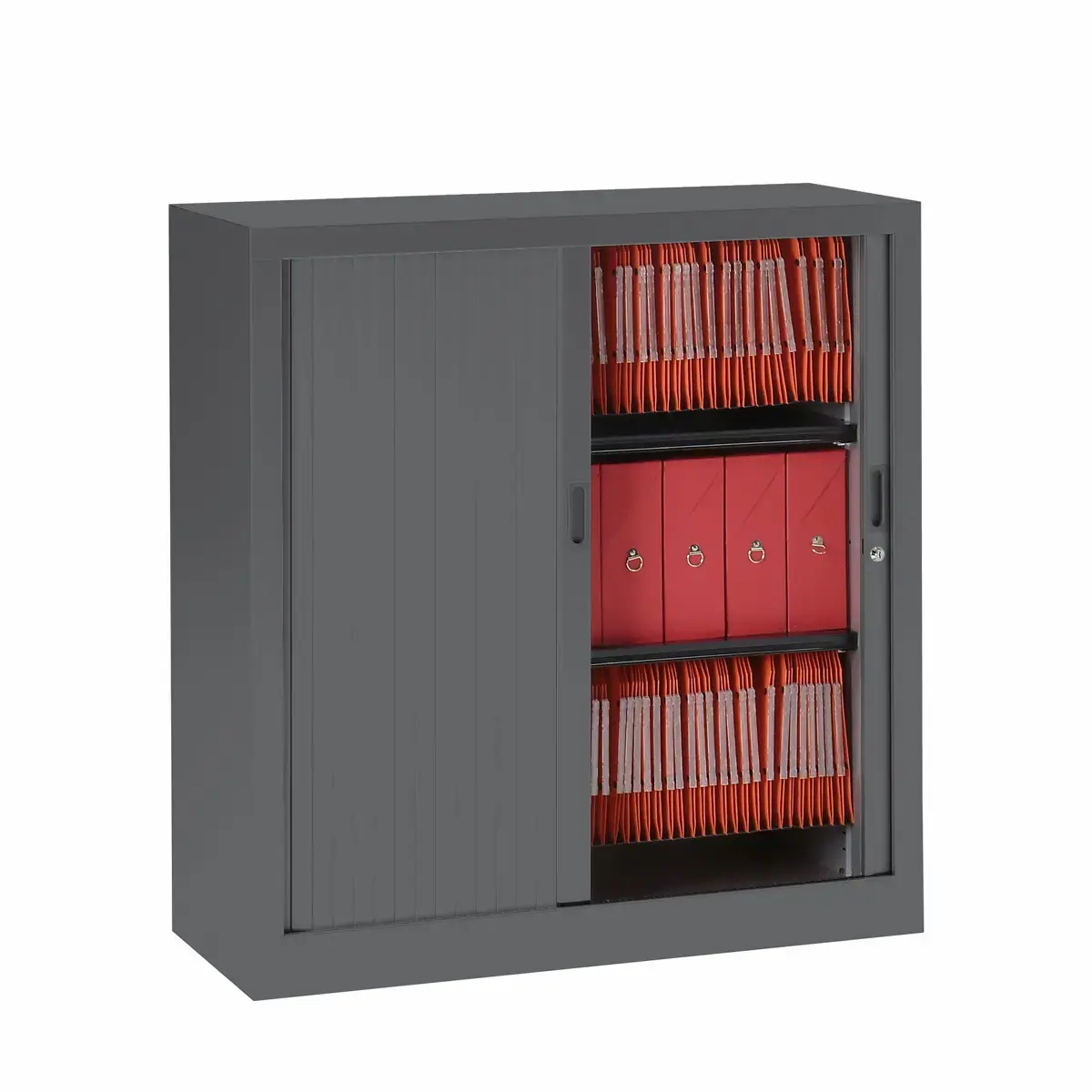 Armoire basse métallique - 100 x 100 cm - Anthracite photo du produit