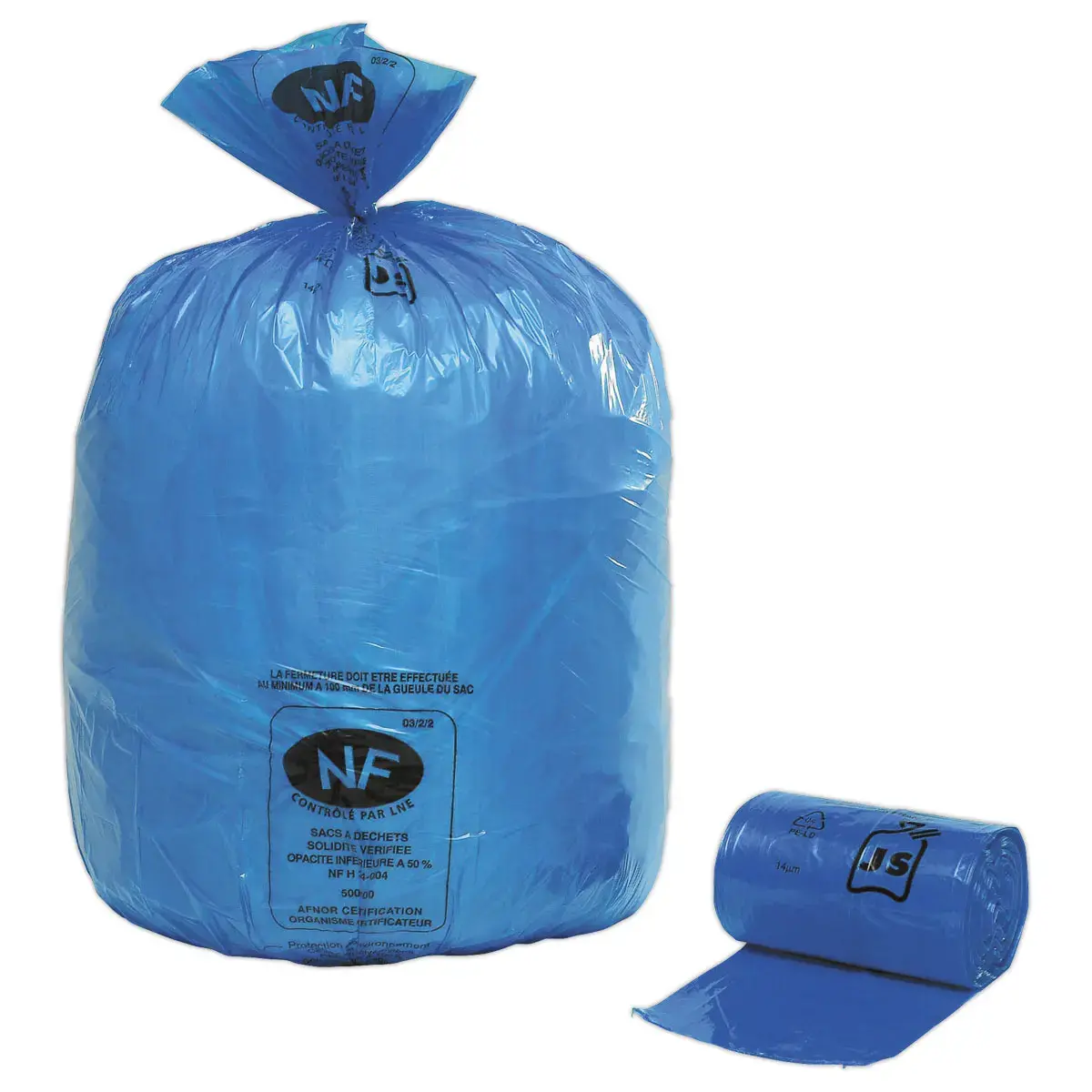 25 Sacs poubelle bleus - 50L photo du produit