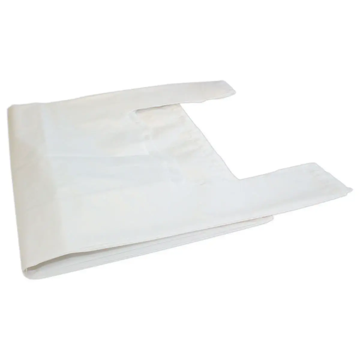 500 Sacs à bretelles en polyethylène réutilisables BLANC photo du produit