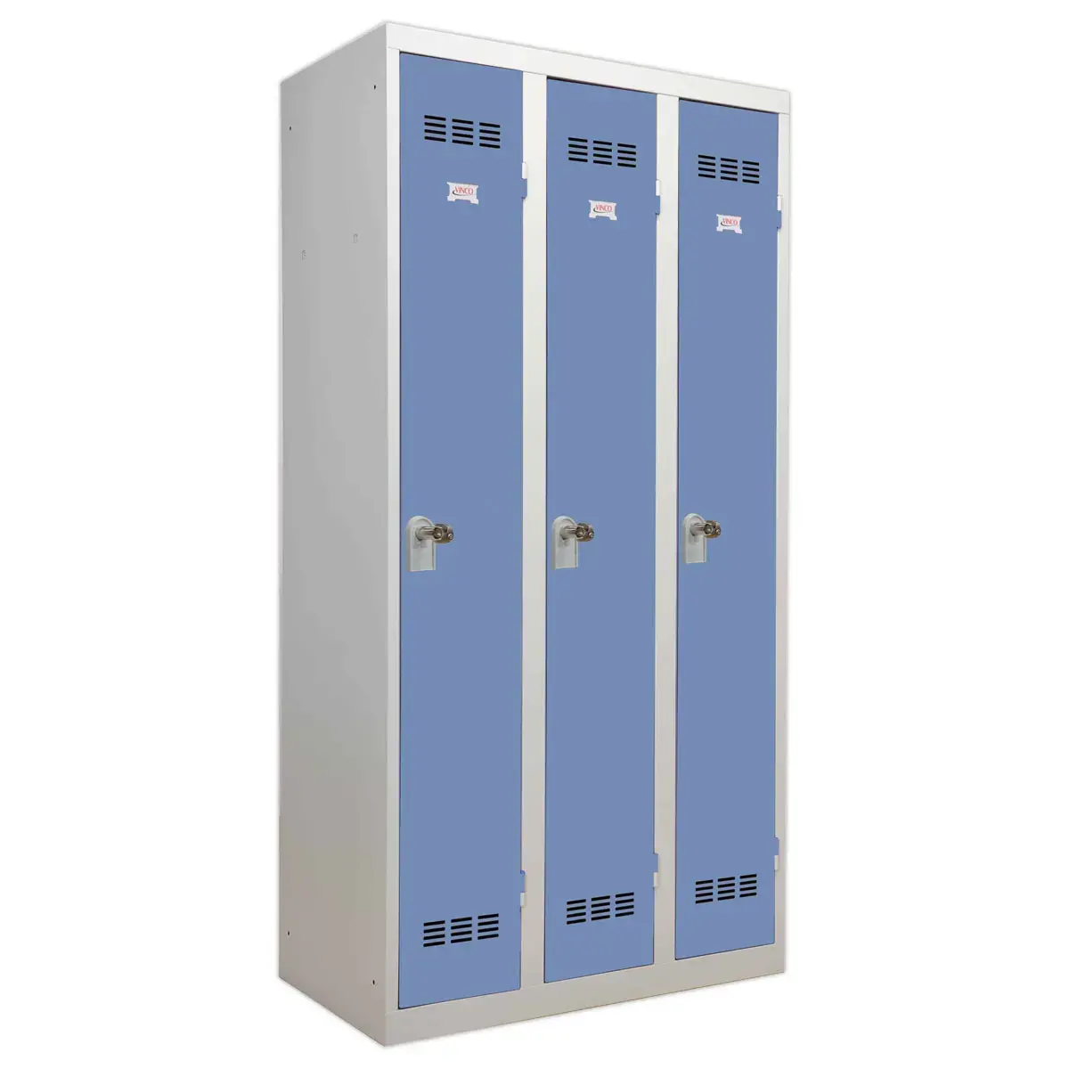 Vestiaire industrie propre 3 colonnes H.180 x L.90 cm Gris Bleu photo du produit